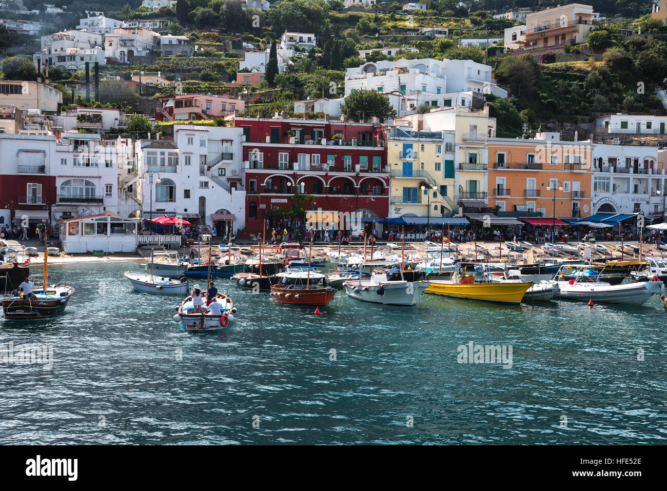 Marina Grande di Capri, un'isola, la baia di napoli, Italia, Europa Foto Stock