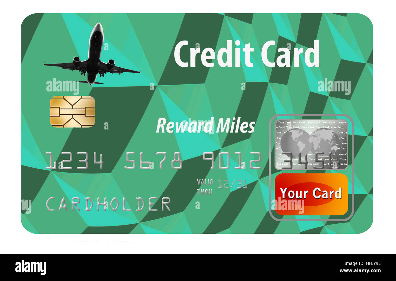 Air Miles reward carta di credito isolato su bianco. Foto Stock