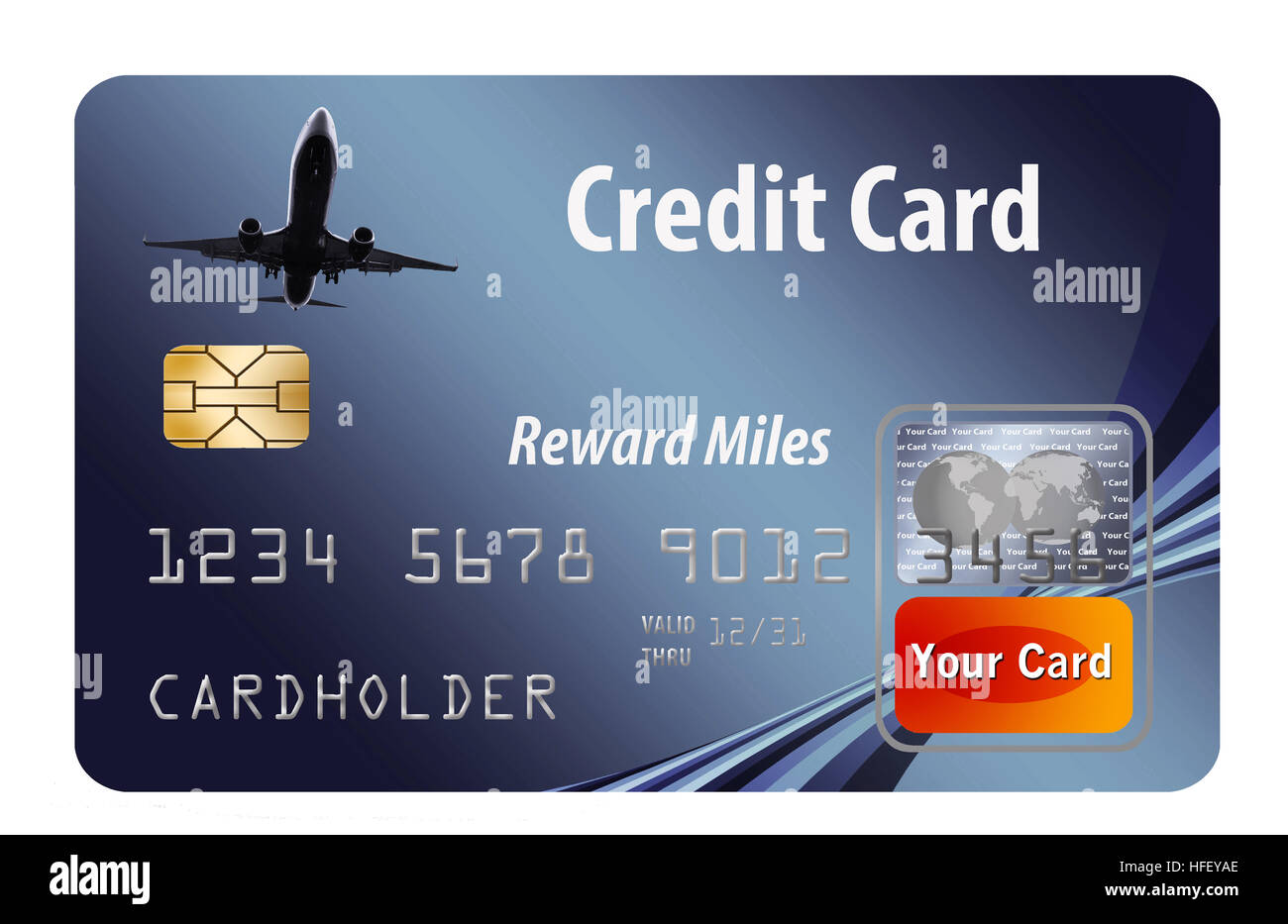 Air Miles reward carta di credito isolato su bianco. Foto Stock