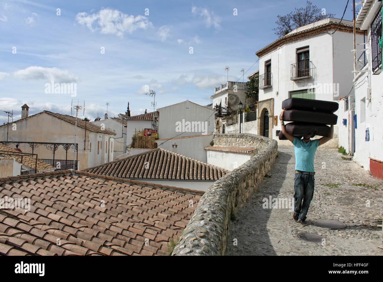 In Andalusia, Spagna - 20/04/2012 - Spagna / Andalusia / Granada - strade di Sacromonte, Gipsy area di Granada - Sandrine Huet / Le Pictorium Foto Stock