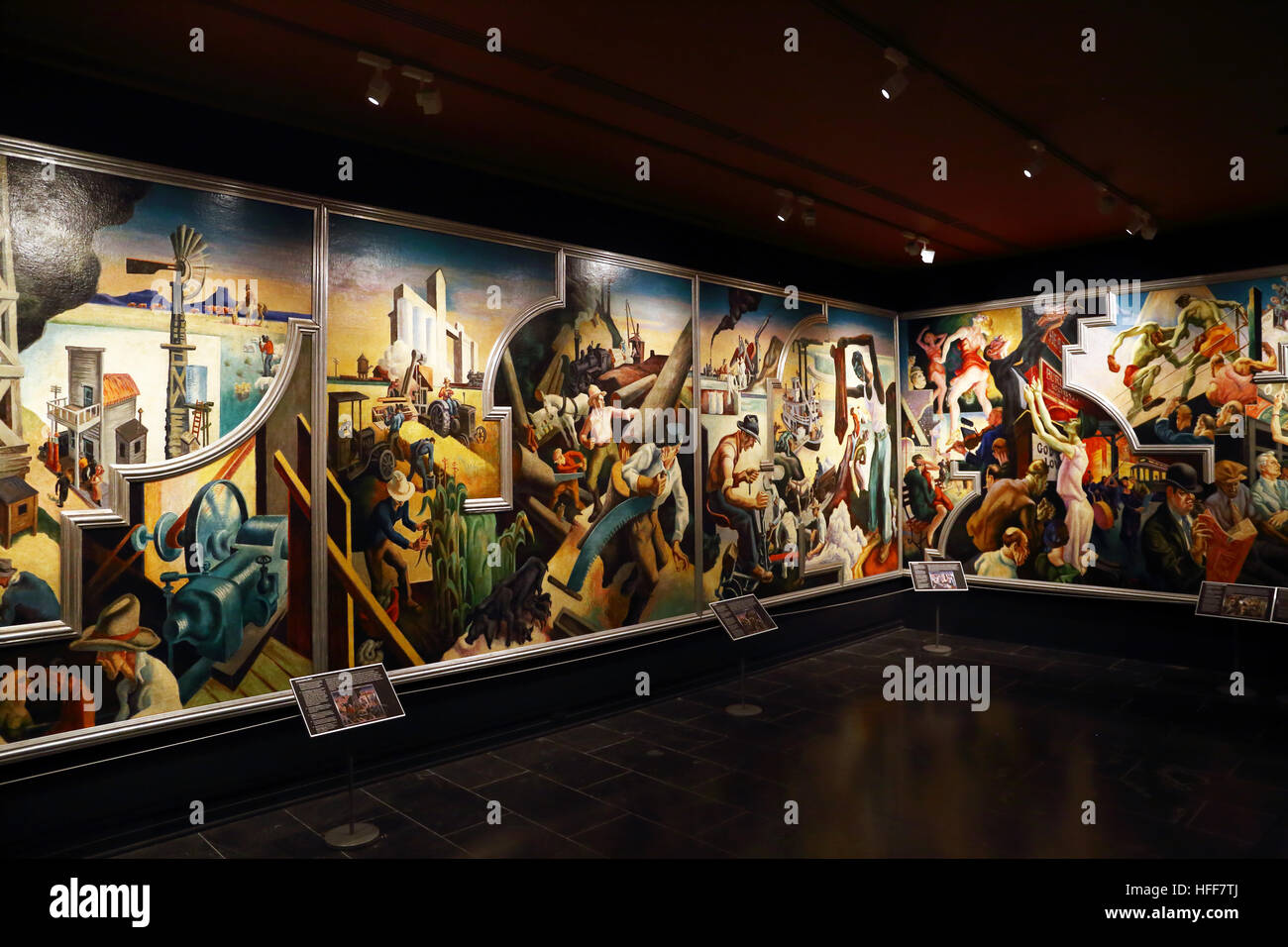 Thomas Hart Benton 'America Oggi' murale al Metropolitan Museum of Art di New York City. Foto Stock
