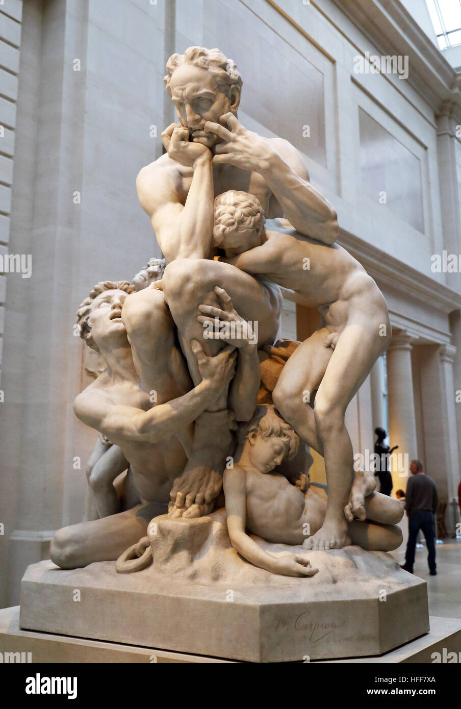 La scultura al Metropolitan Museum of Art - Jean-Baptiste Carpeaux - Ugolino e i suoi figli Foto Stock