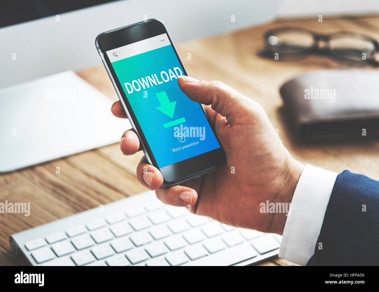 Download Trasferimento File Sharing Social Networking Concept Foto Stock