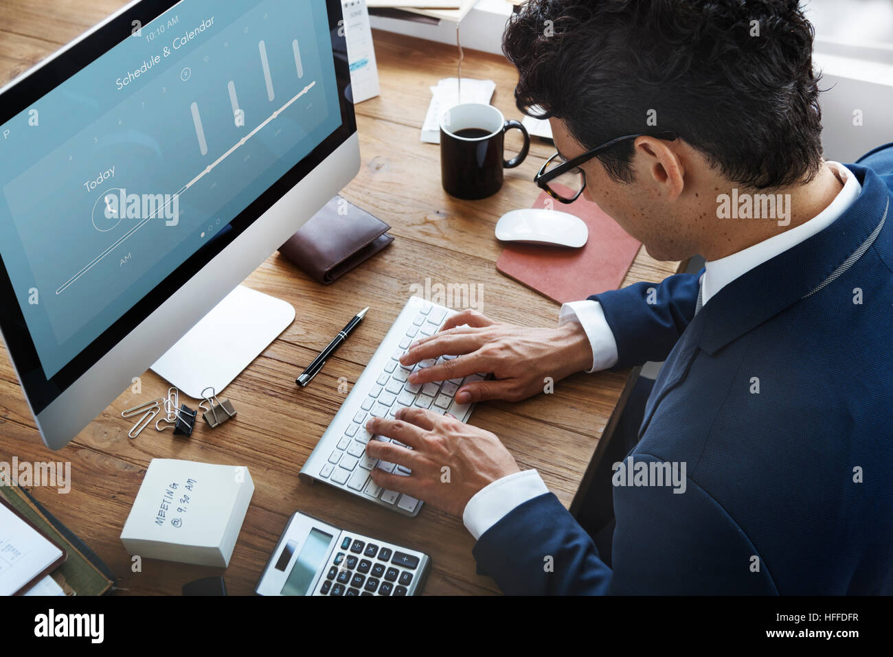 Pianificazione del calendario e la gestione del tempo personale concetto di agenda elettronica Foto Stock