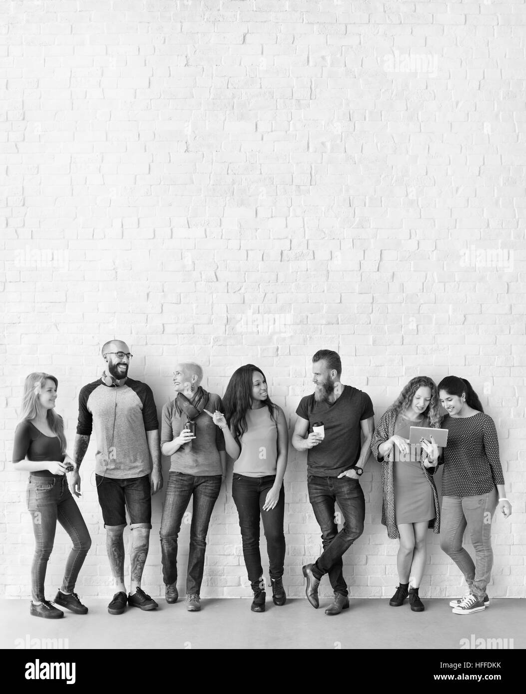 Diversi gruppi di persone in comunità convivere Concept Foto Stock