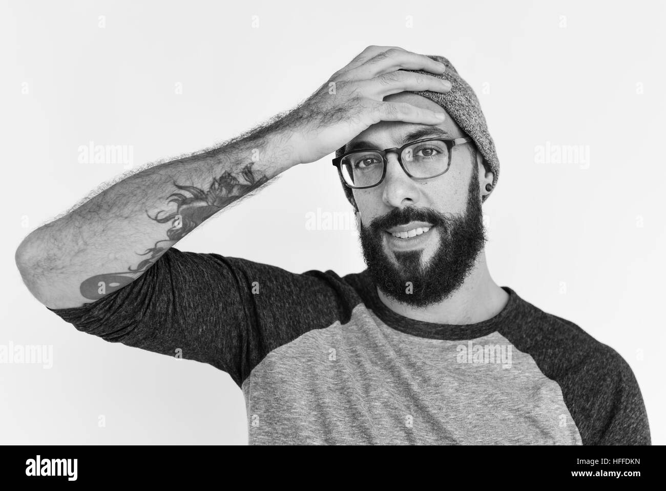 Giovane uomo sorridente felice concetto Foto Stock