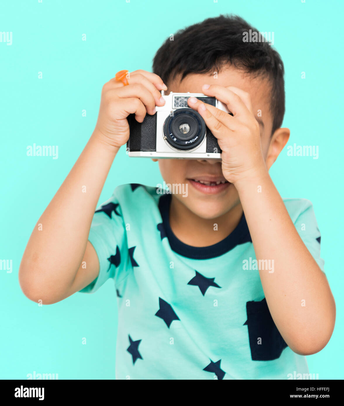 Ragazzo fotocamera Foto Immagine Piceture figlio Kid Concept Foto Stock