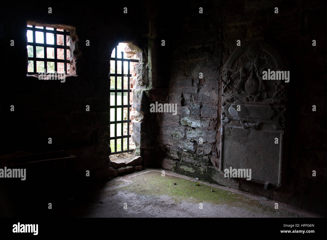 Arbroath Abbey, Scozia, Abate area di memorizzazione dell'ingresso Foto Stock