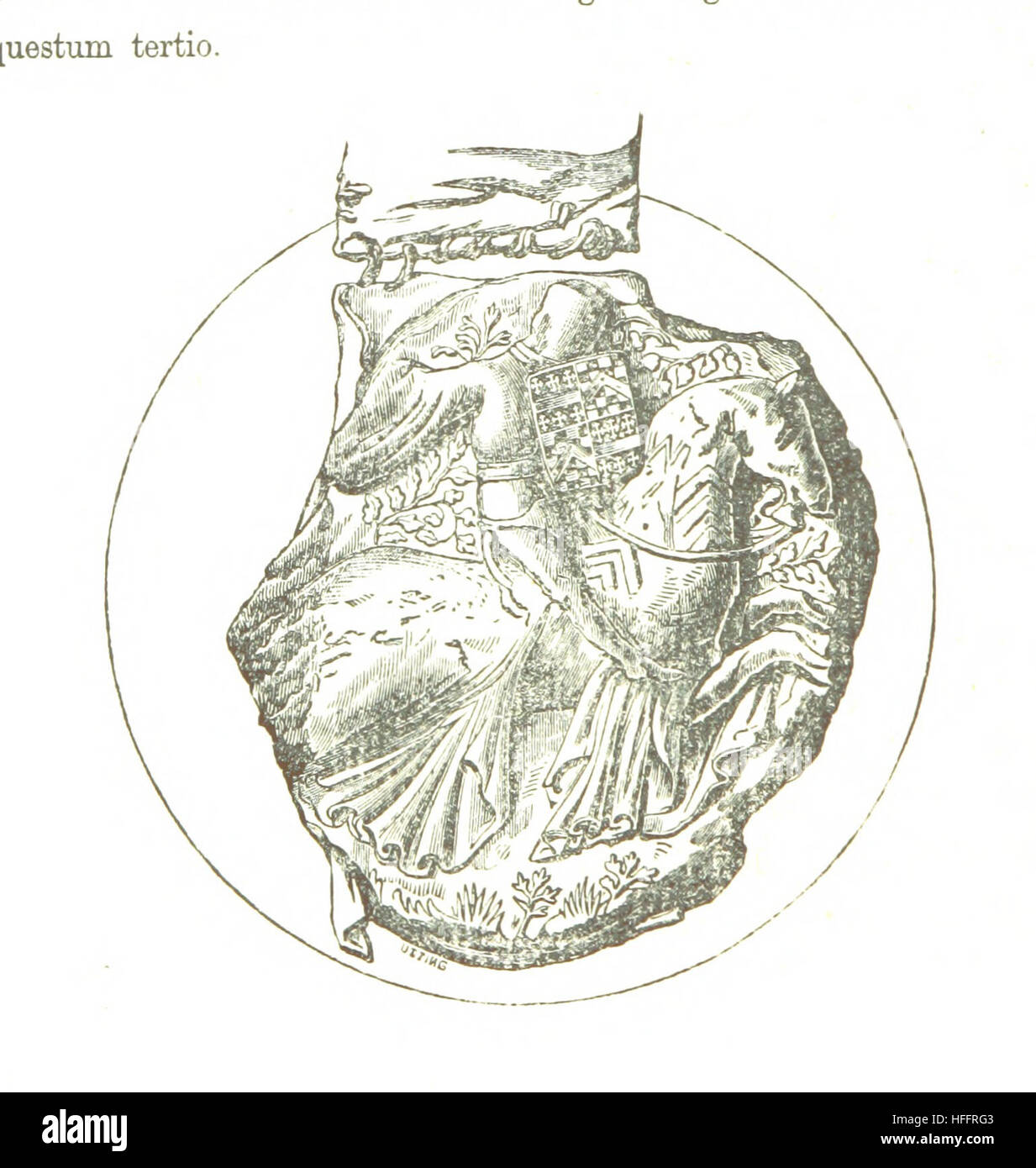 Questa immagine, tratta da "Cart et alia munimenta", presenta documenti storici relativi al dominio Glamorgan. L'opera è curata da G.T. Clark e offre approfondimenti sugli aspetti legali e storici della proprietà terriera di Glamorgan durante il periodo medievale. Foto Stock