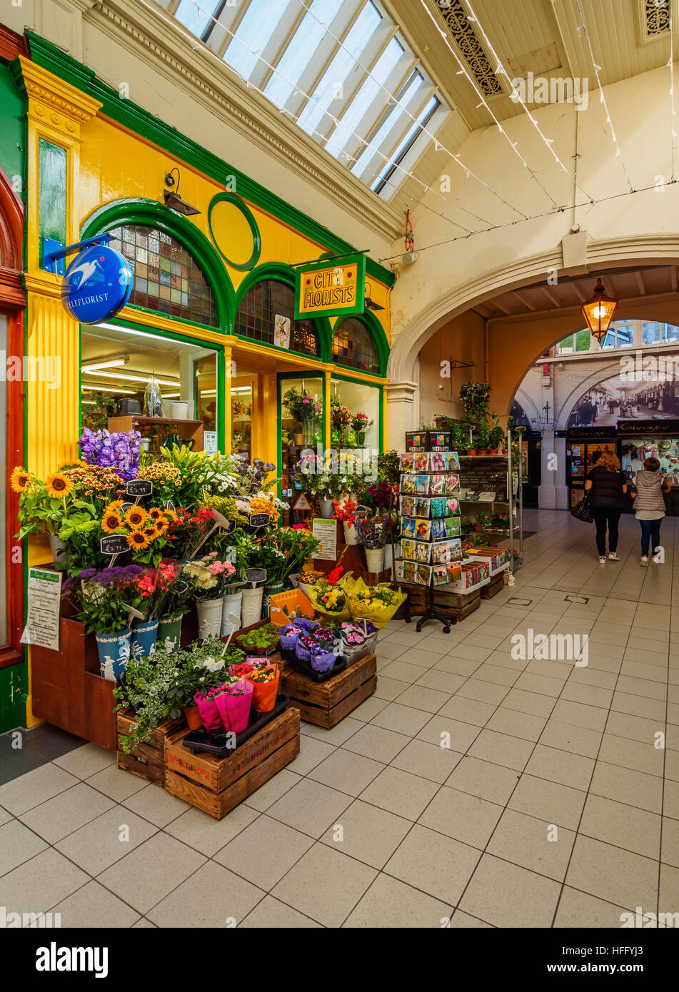 Regno Unito, Scozia, Inverness, vista interna del mercato Vittoriano. Foto Stock