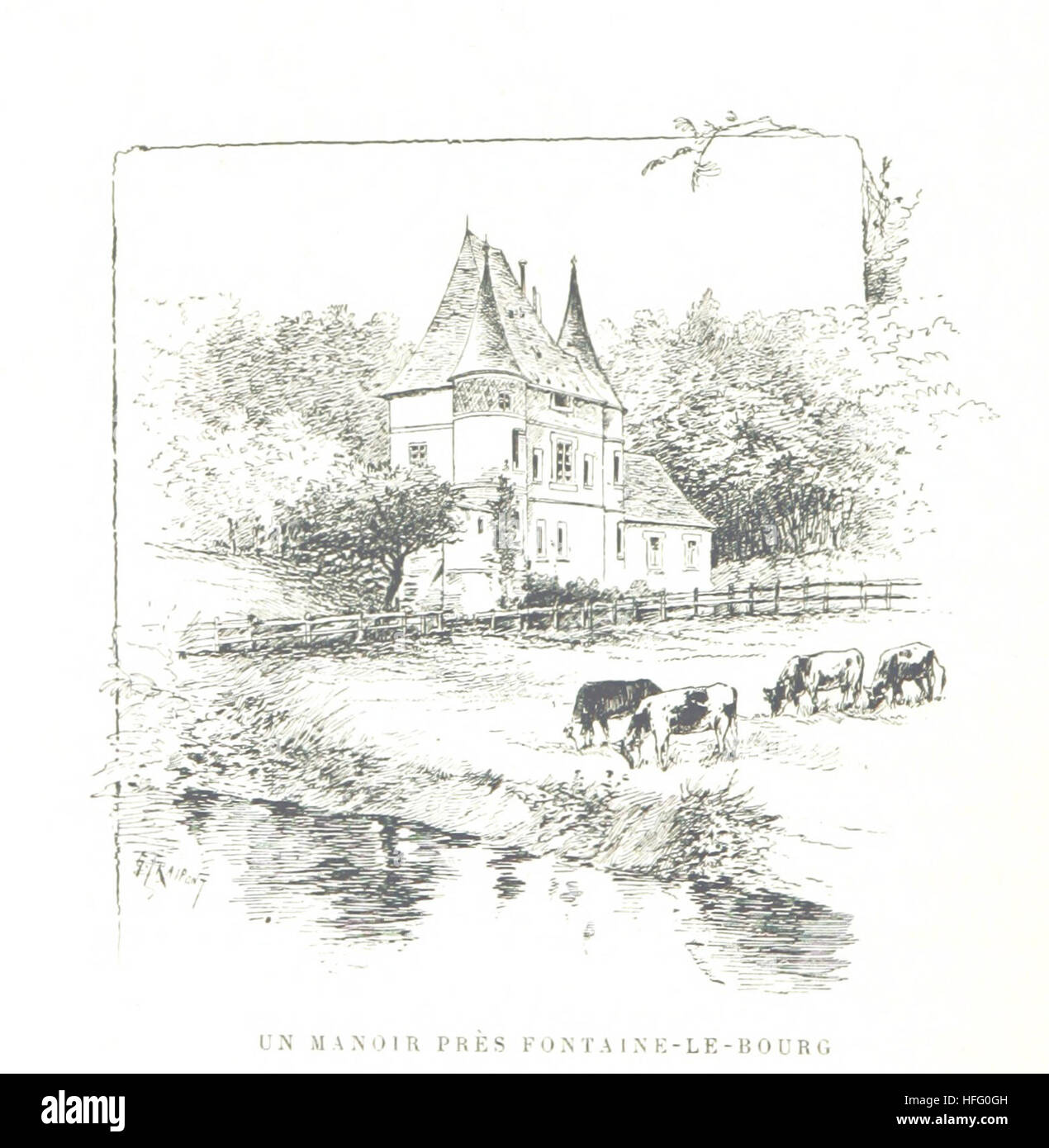 L'immagine di pagina 148 di "Les Environs de Rouen" presenta rappresentazioni artistiche delle zone circostanti di Rouen, Francia, illustrandone i paesaggi e le caratteristiche notevoli, con disegni di Fraipont e opere editoriali di E. Auge. Foto Stock