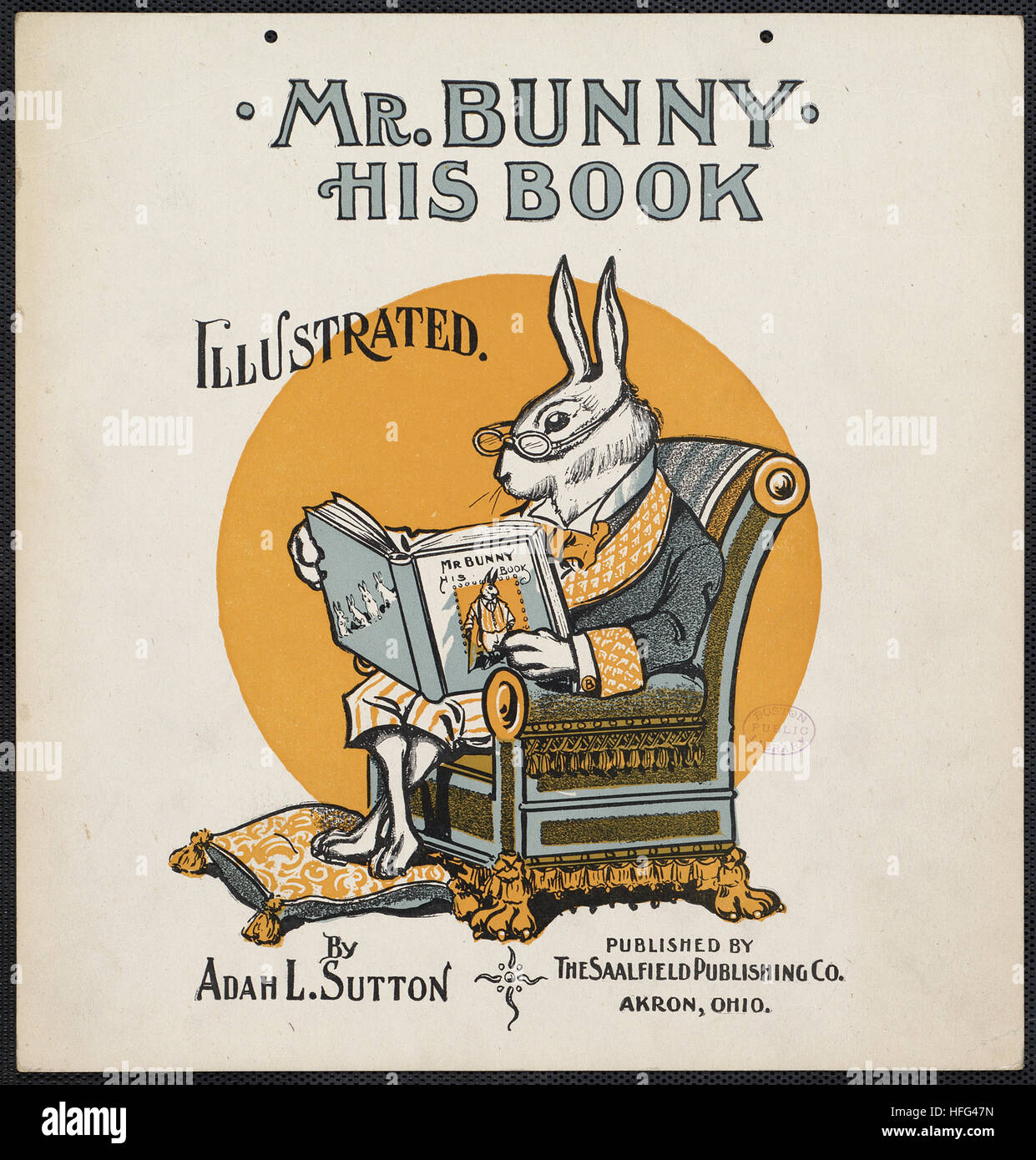 Signor Bunny, il suo libro di Adam L. Sutton. Illustrato. Foto Stock