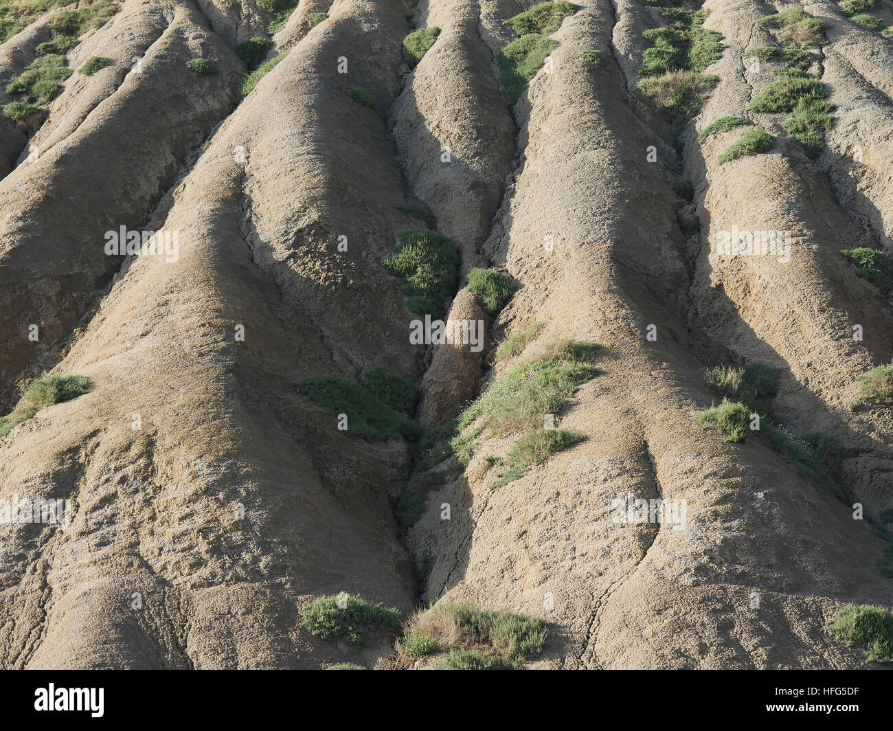 Erosione della montagna, la Valle dei Templi, Vallee di Templi di Agrigento, Sicilia, Italia Foto Stock