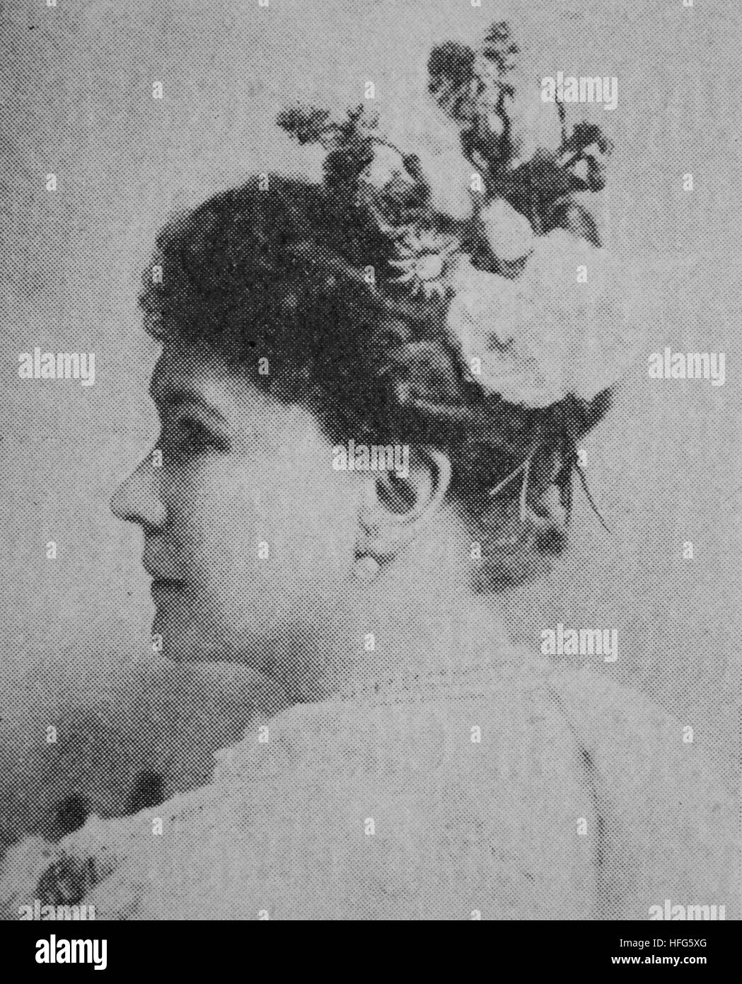 Marie Charlotte Caecilie Geistinger, 1836 - 1903, era un austriaco attrice e cantante lirico ed è stata considerata la Regina di Operetta, riproduzione foto dall'anno 1895, digitale migliorata Foto Stock