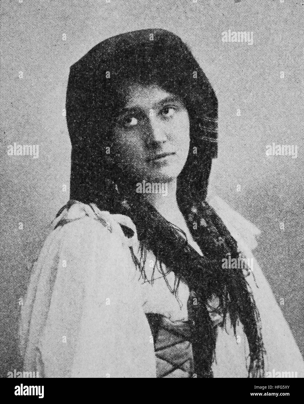 Sorma Agnes, 1862 - 1927, eigentlich: Agnese Martha Caroline Zaremba hanno, auch: Pallatschek, verheiratete Minotto, war eine deutsche Schauspielerin, riproduzione foto dall'anno 1895, digitale migliorata Foto Stock