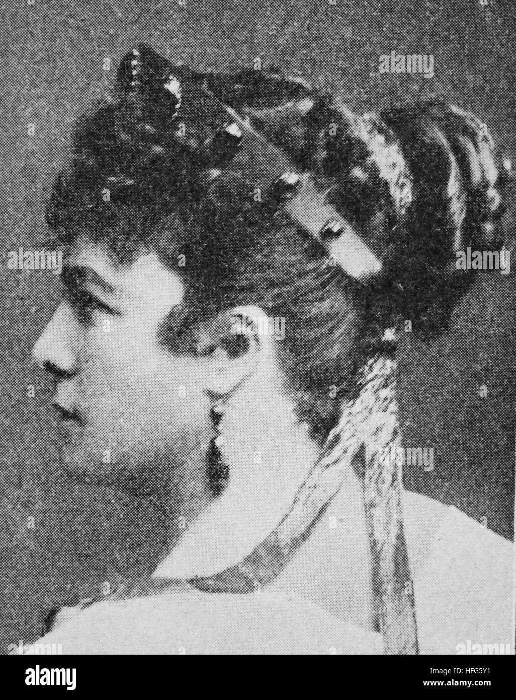 Klara Ziegler, auch Clara Ziegler, 1844 -1909, era un attore tedesco, riproduzione foto dall'anno 1895, digitale migliorata Foto Stock