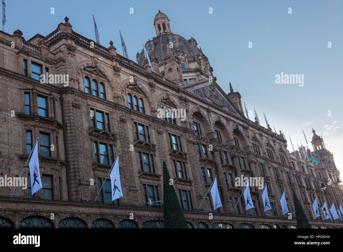 I grandi magazzini Harrods a Knightsbridge, Londra Foto Stock