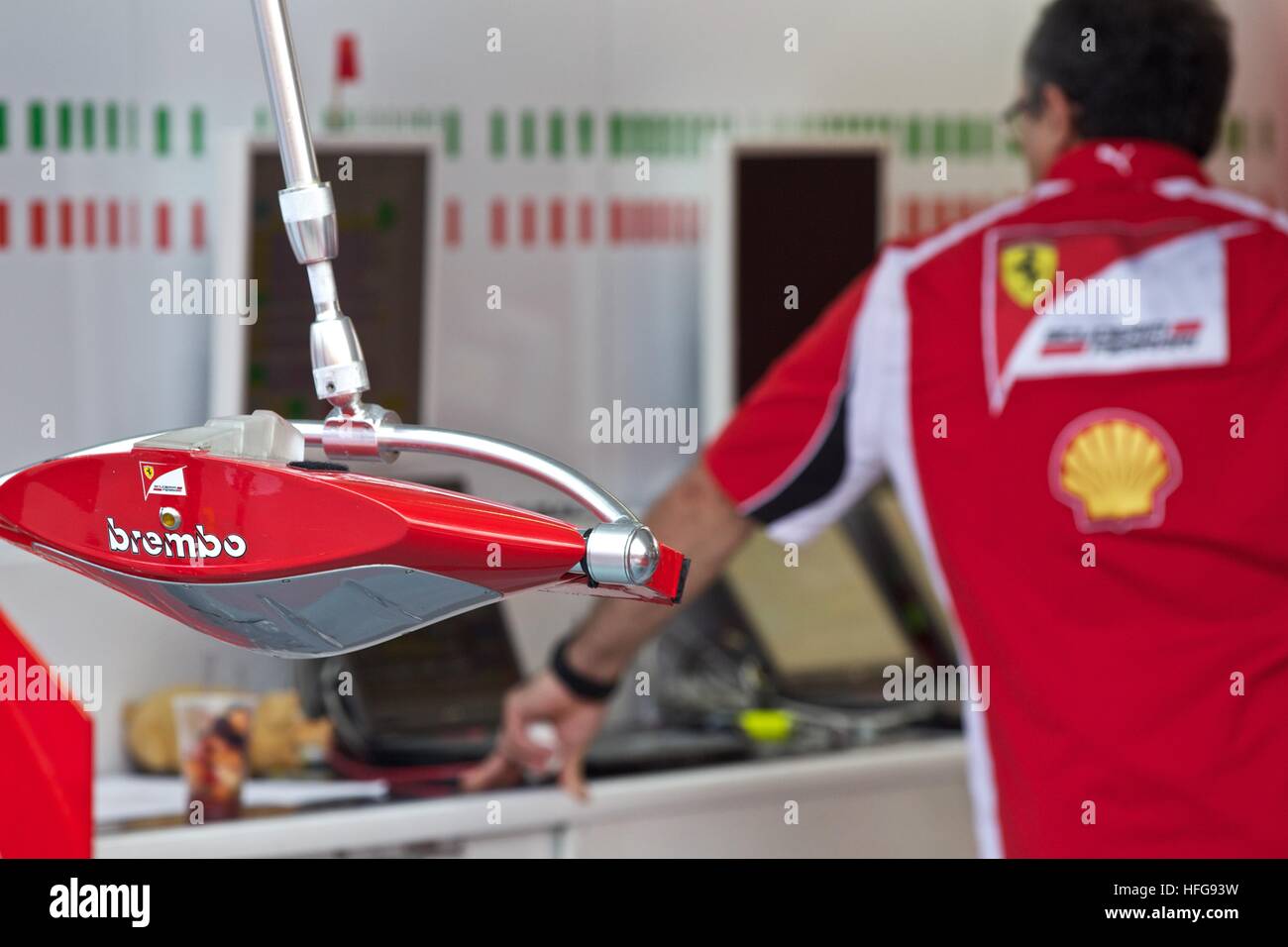 Formula One grand prix F1 Racing motor sport go stop Shell Brembo Foto Stock