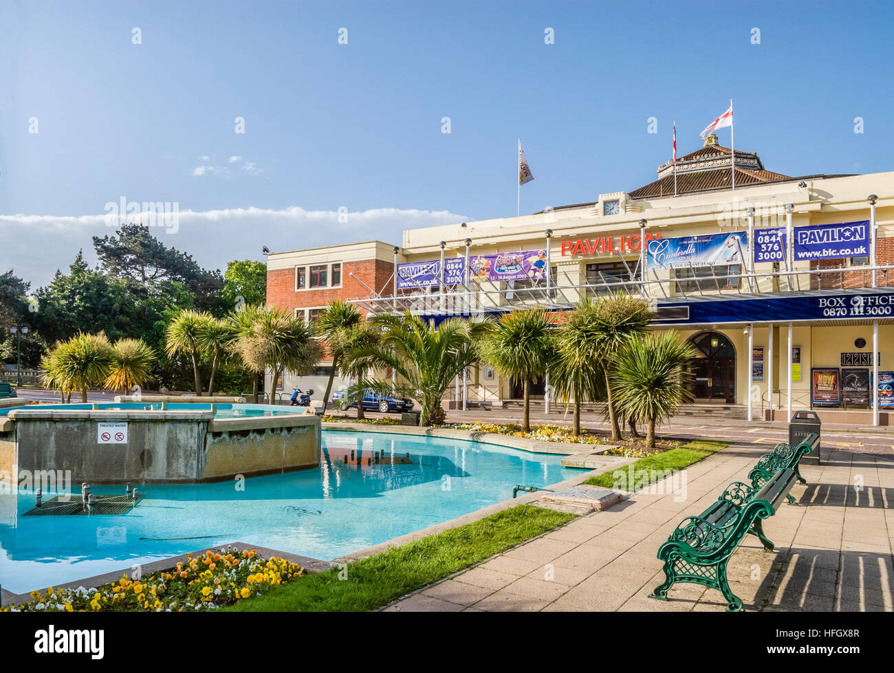 Bournemouth Pavilion a Bournemouth Beach, Dorset, Inghilterra meridionale Foto Stock