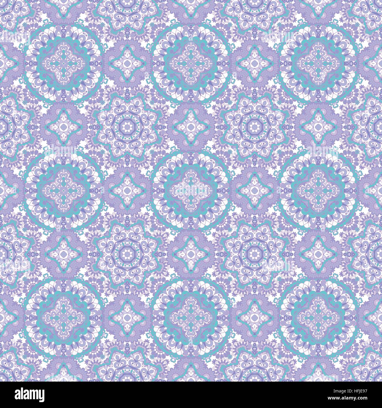 Seamless pattern piastrellato Royal lusso damasco classico disegno vettoriale. Blu Pastello Lilla sfondo. Vettore illustrazione stock. Illustrazione Vettoriale