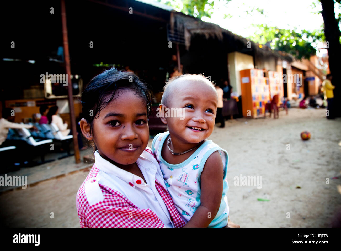I bambini poveri della Cambogia Foto Stock