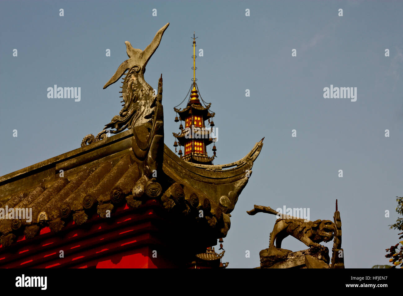 Il Tempio Whensu a Chengdu Foto Stock