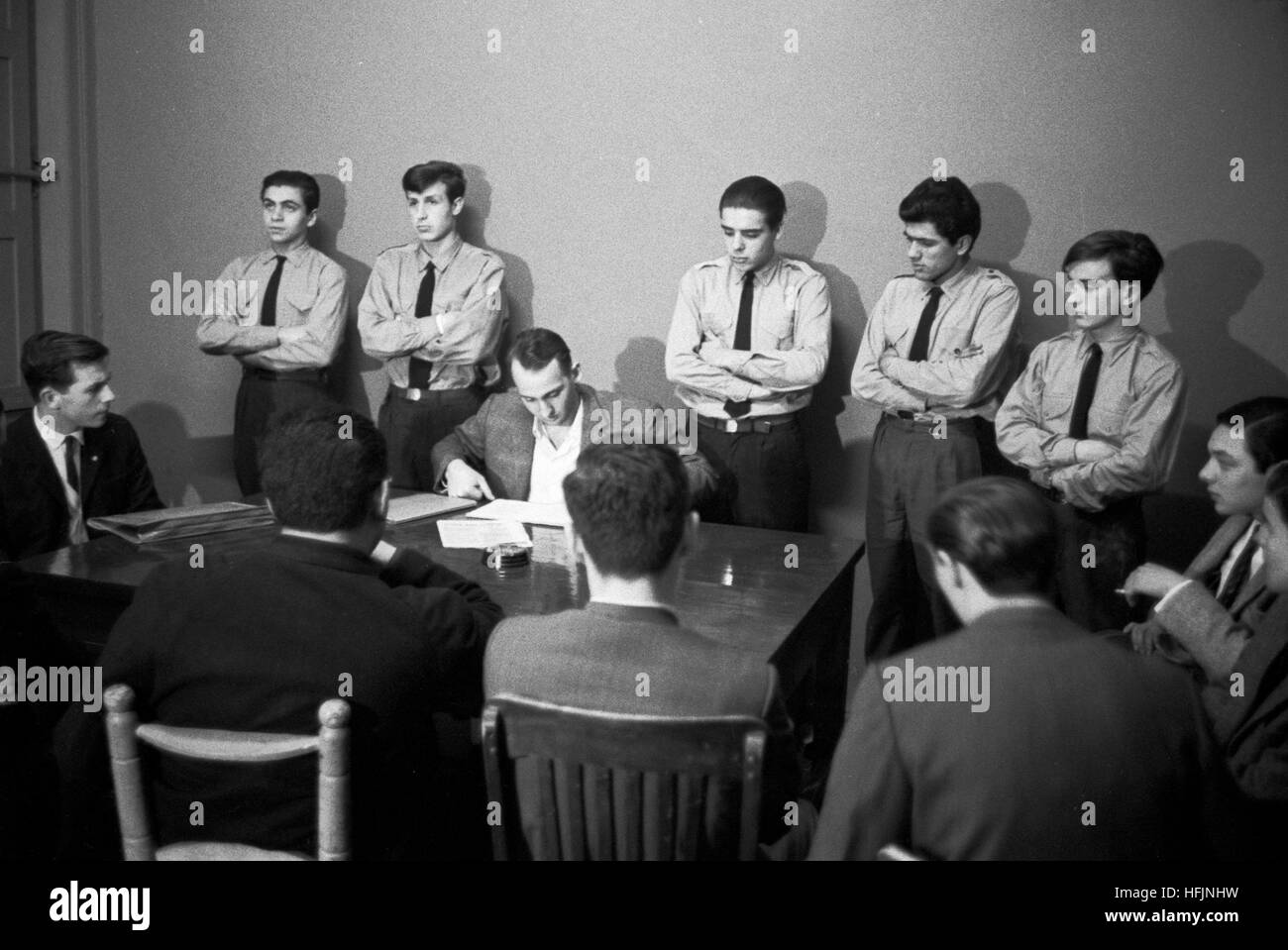 Una riunione del Tacuara, con un contingente di neo-nazi uniformi. Foto Stock