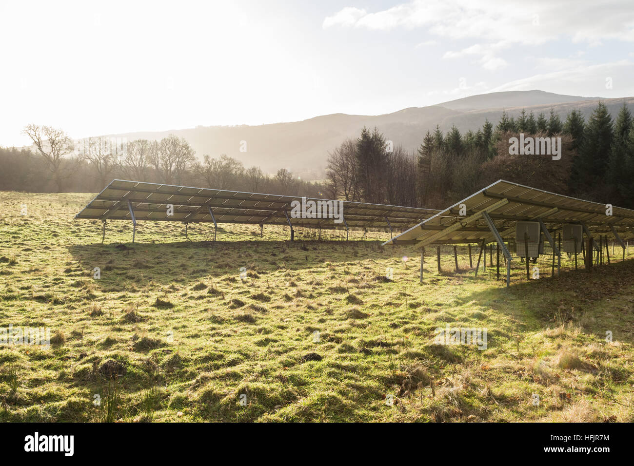 Pannelli solari in Scozia Foto Stock