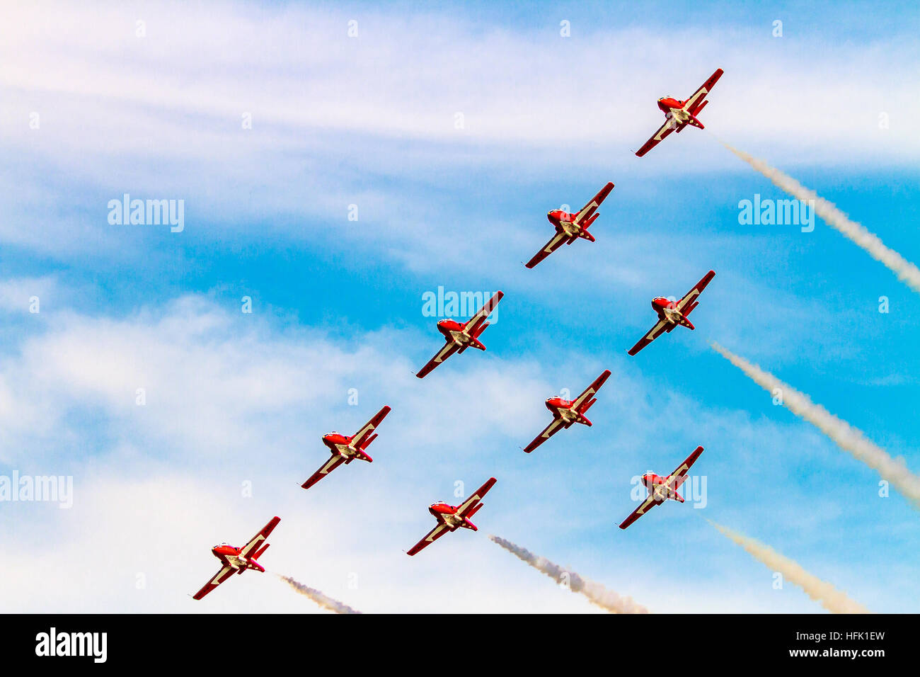 Hillsboro, Oregon - 21 Settembre 2014: forze canadesi Snowbirds eseguire in Oregon International Air Show. Foto Stock