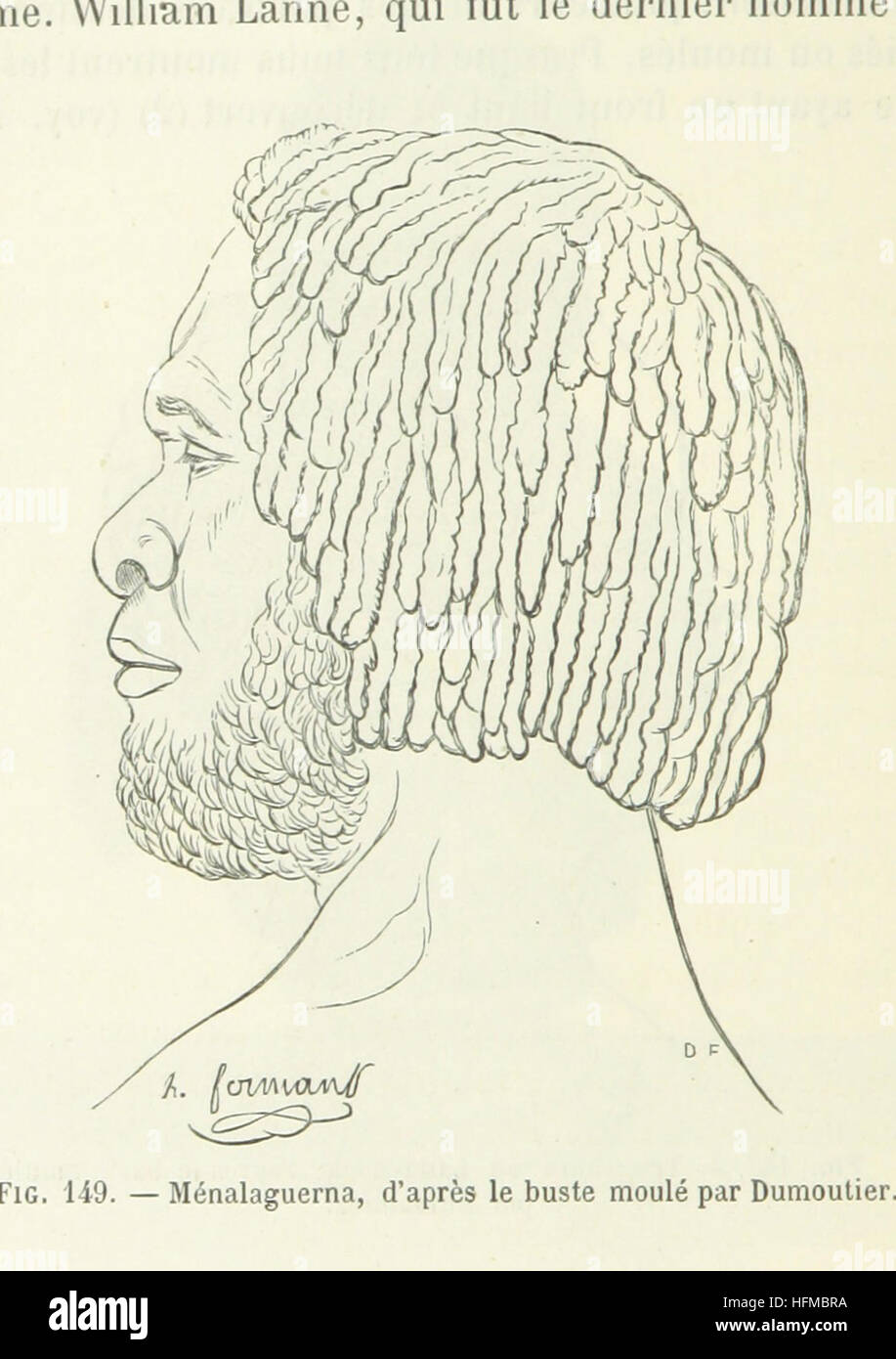 Questo lavoro esamina uomini fossili e uomini selvatici attraverso studi antropologici, con incisioni e una mappa che illustra i risultati. Discute dell'evoluzione umana, dell'antropologia e dei comportamenti umani preistorici. Foto Stock