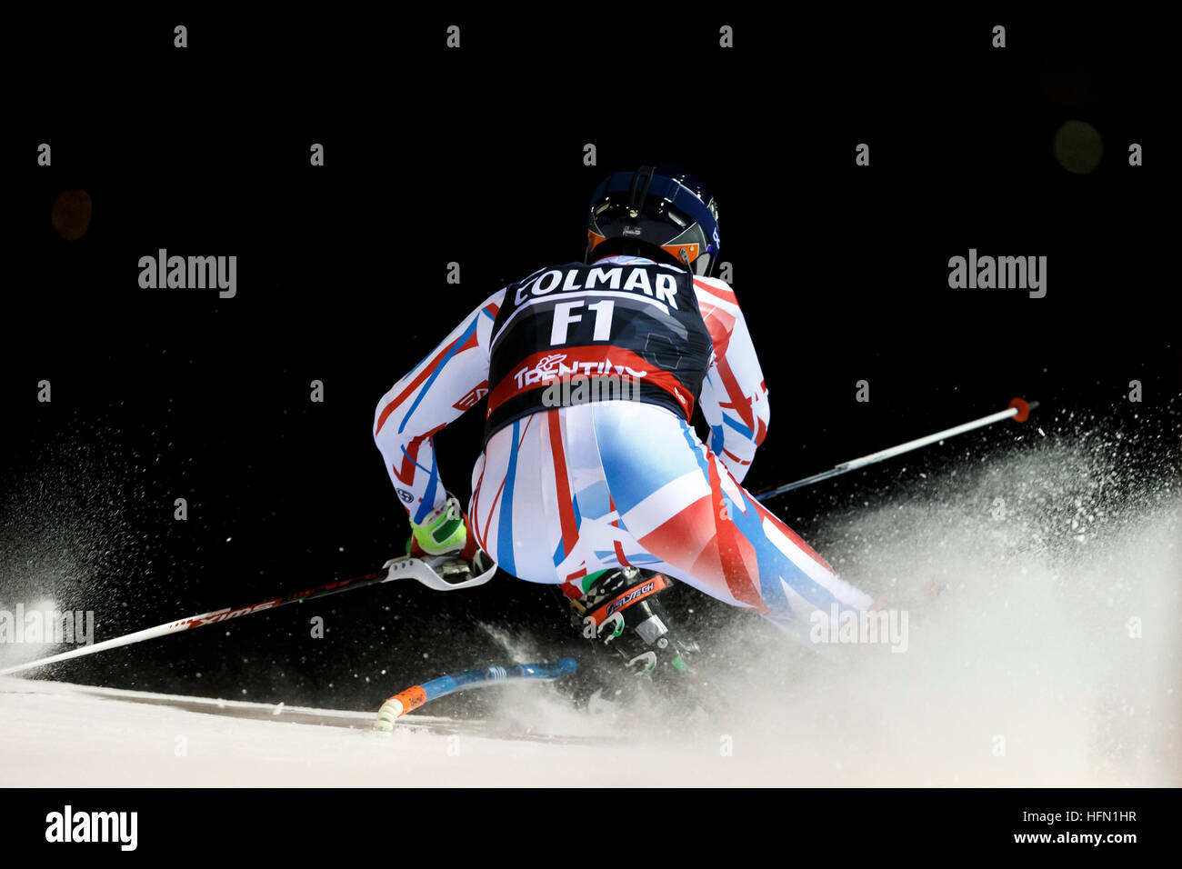 Madonna di Campiglio, Italia 22 dicembre 2016. Filippo Collini (Ita) antesignani nell'Audi FIS Coppa del Mondo di Sci Alpino Slalom Speciale maschile su 3Tre Foto Stock