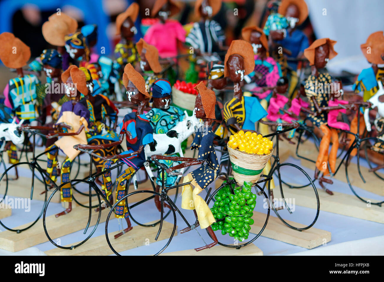 In bicicletta assieme, cultura, Africana, artigianato, Foto Stock