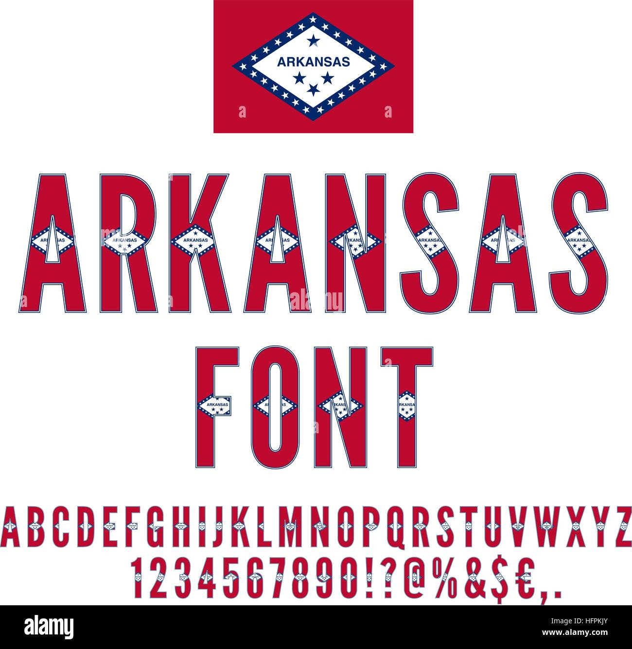 Bandiera nazionale Font Illustrazione Vettoriale