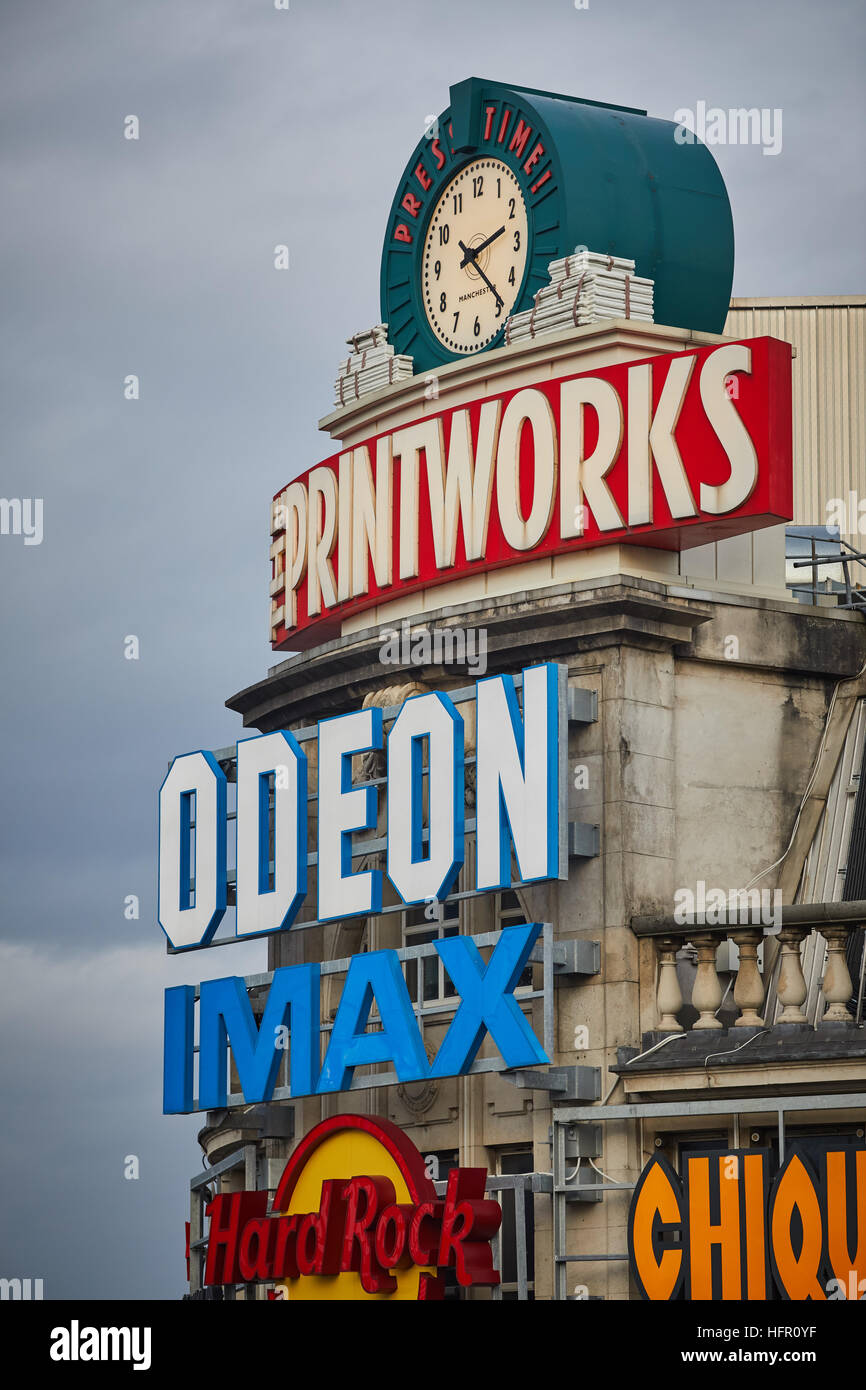 Manchester landmark vista ravvicinata di Printworks Foto Stock