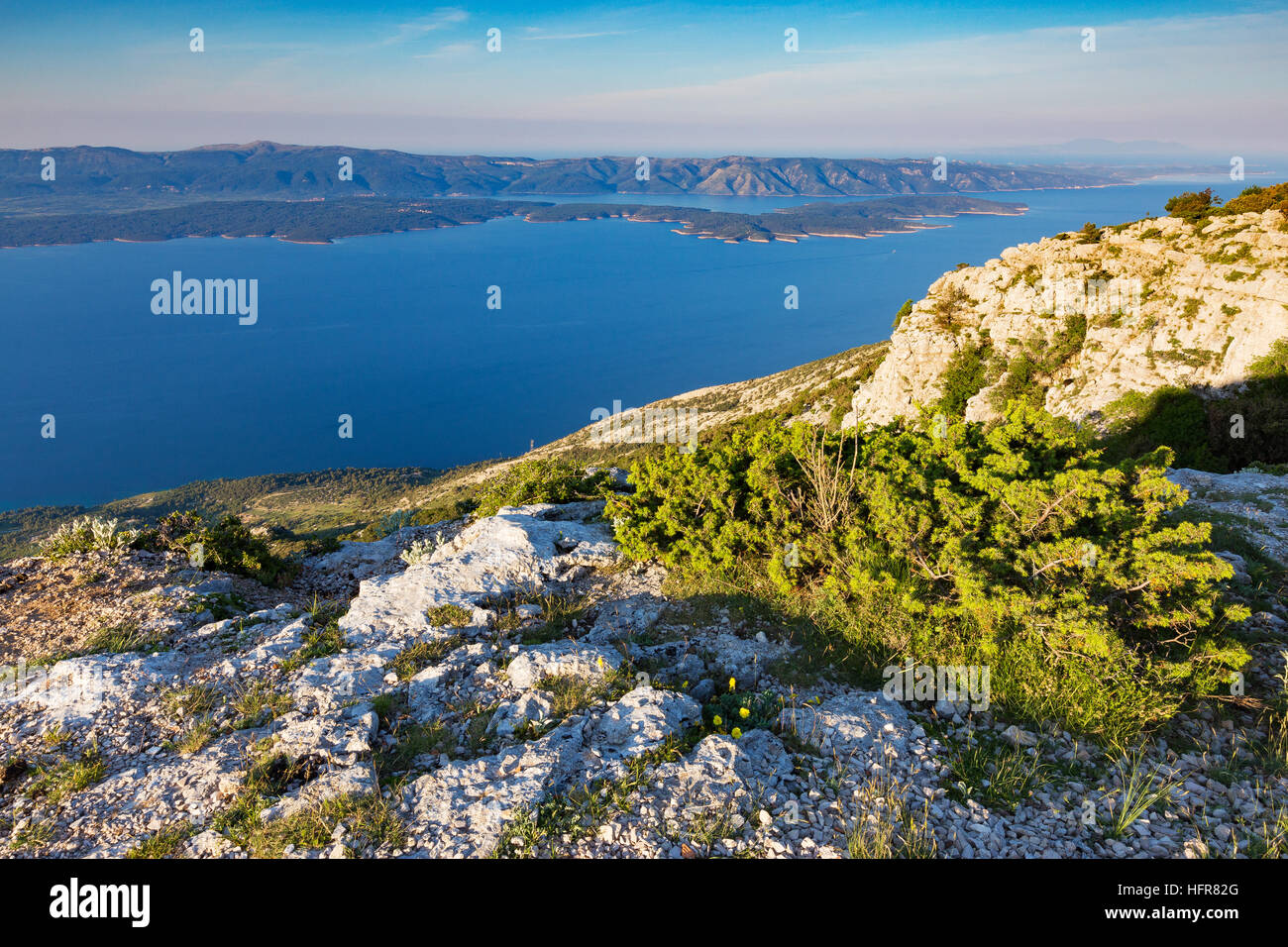 Il monte Vidova Gora. Isola di Brac. La Croazia. Foto Stock