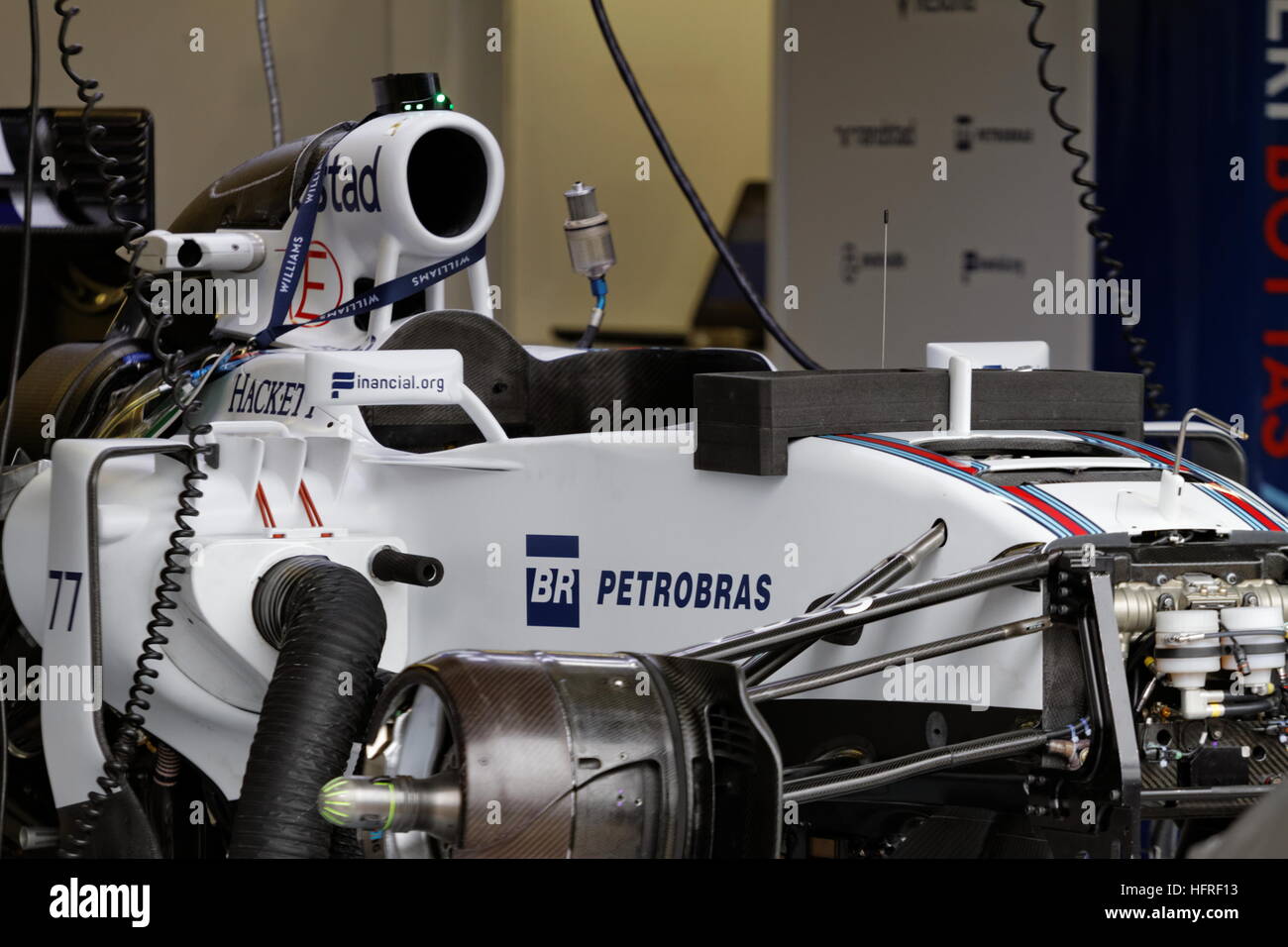 Felipe Massa della Williams Martini Racing car essendo impostati per il Gran Premio del Canada gara a Montreal, Quebec Foto Stock