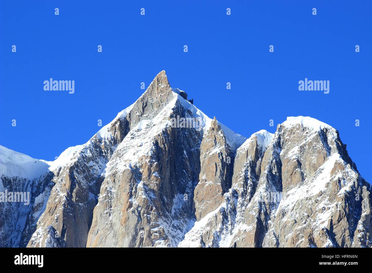 Mont Maudit, 4465 metri di alta vetta del Mont Blanc area Foto Stock