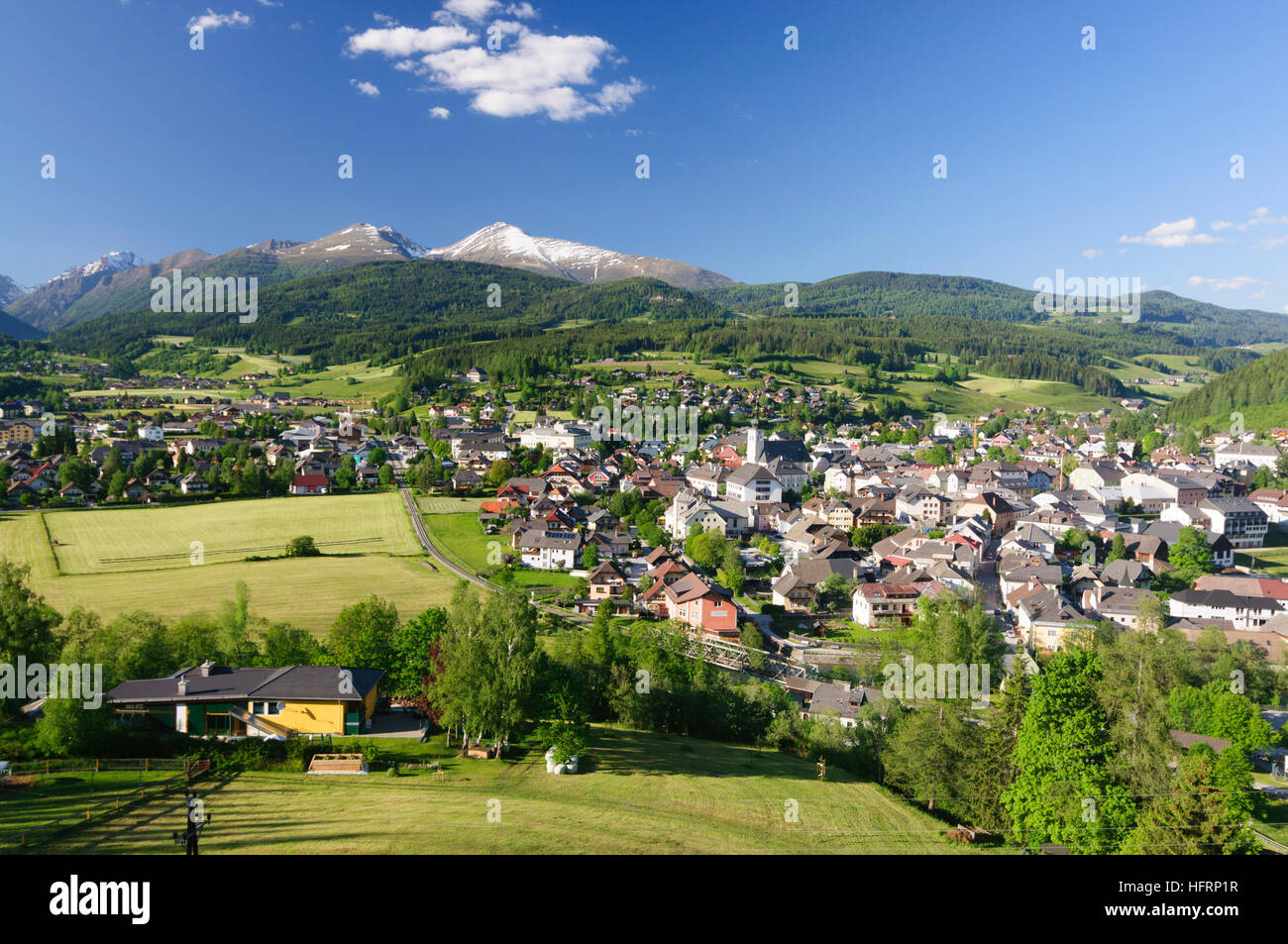Tamsweg (Lungau): Vista di Tamsweg, sullo sfondo la Schladminger Tauern, Lungau, Salisburgo, Austria Foto Stock