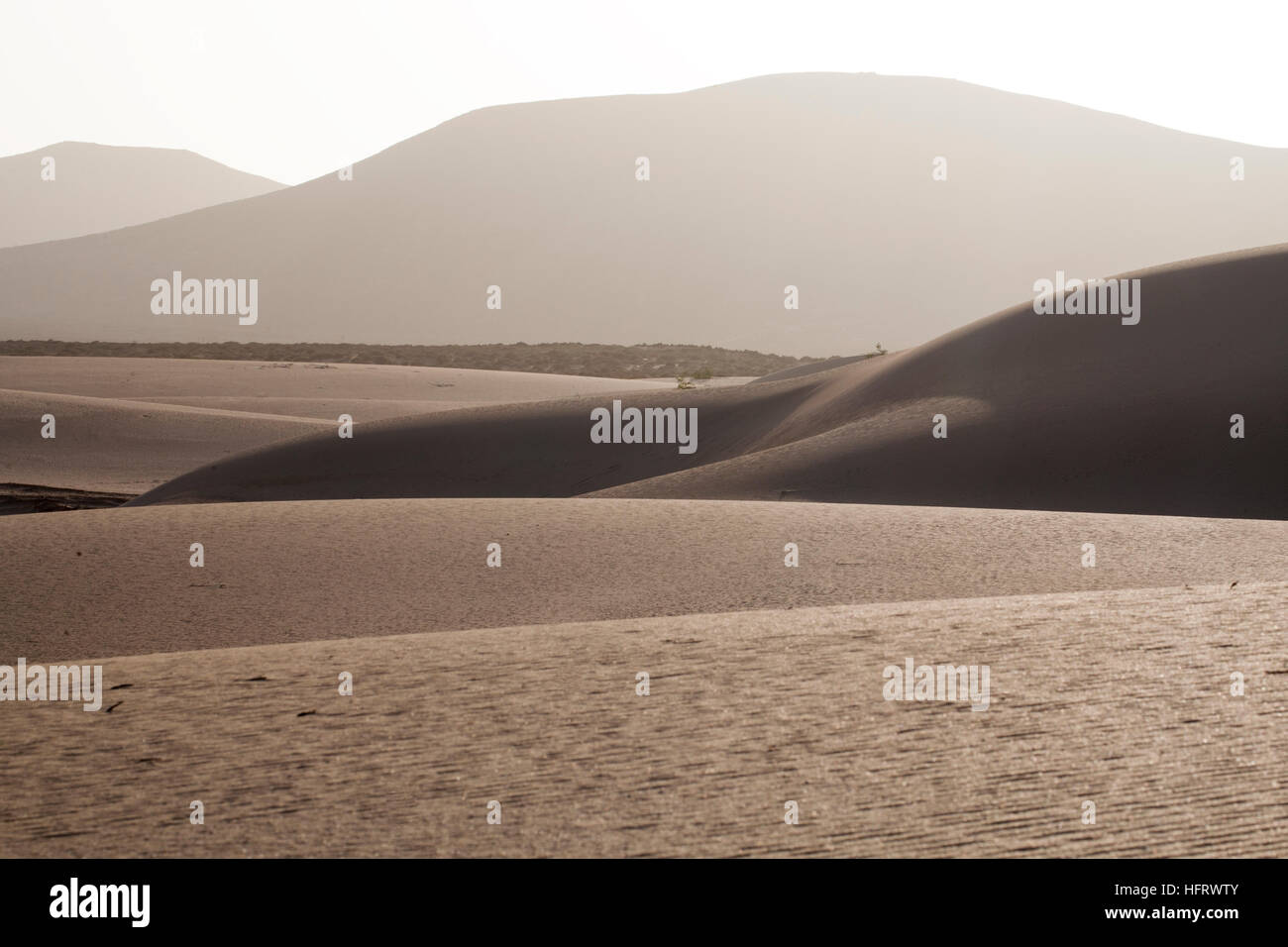 Bassa sun sul Parco Naturale di Corralejo canarie-isole canarie Spagna Foto Stock