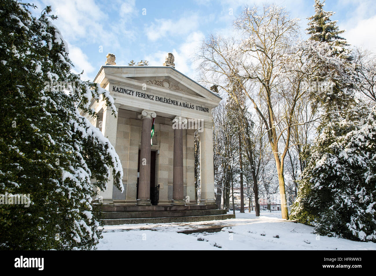 Széphalom, Ungheria. Il 27 dicembre, 2016. Il Ferenc Kazinczy Mausoleo di lingua ungherese Museo in inverno. Foto Stock