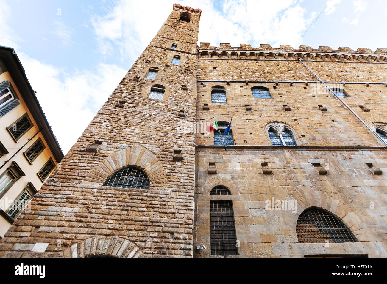 Viaggiare in Italia - la costruzione del Palazzo del Bargello (Palazzo del Bargello, Palazzo del Popolo e Palazzo del Popolo) nella città di Firenze Foto Stock