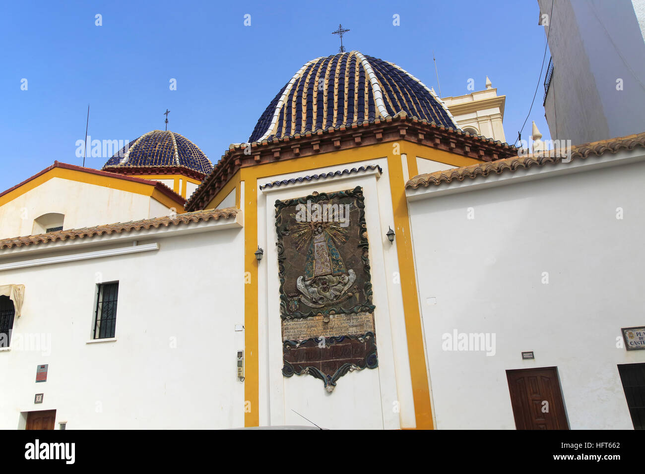 Parroquia de San Jaime y Santa Ana, chiesa parrocchiale di San Giacomo e Sant'Anna, Benidorm, provincia di Alicante, Spagna Foto Stock