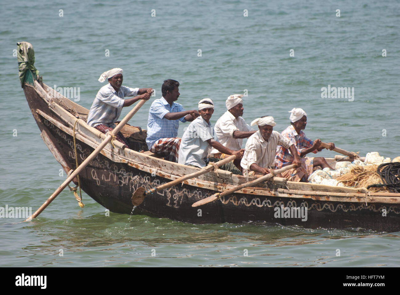 Barcaioli in Kerala Foto Stock