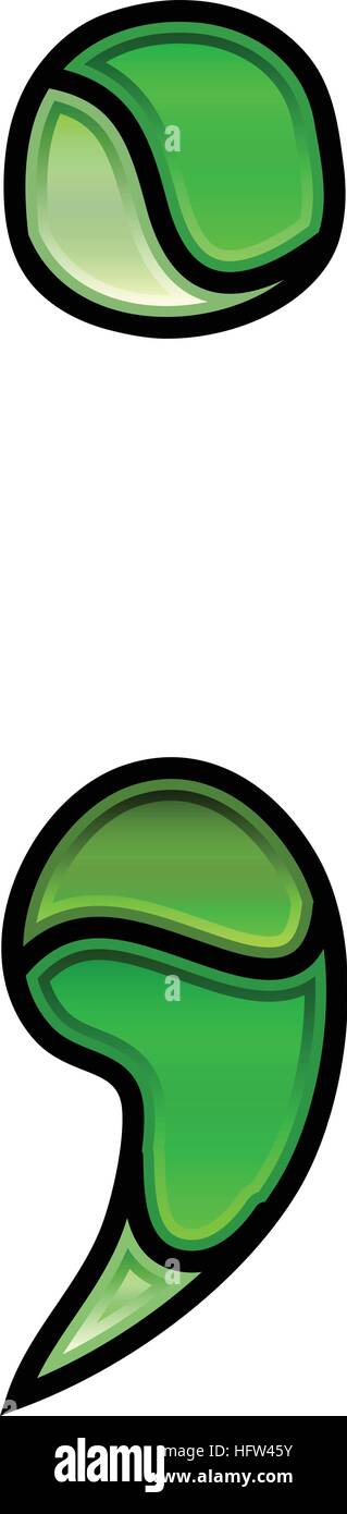 Il vetro macchiato font, punto e virgola Illustrazione Vettoriale