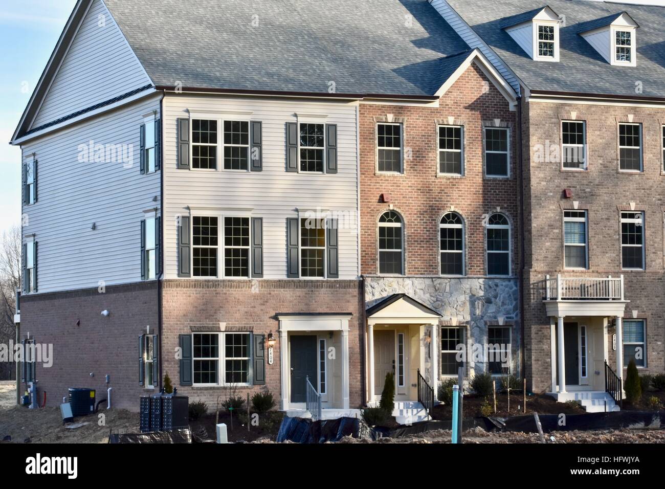 Executive Town Homes in corrispondenza di un nuovo sviluppo Foto Stock