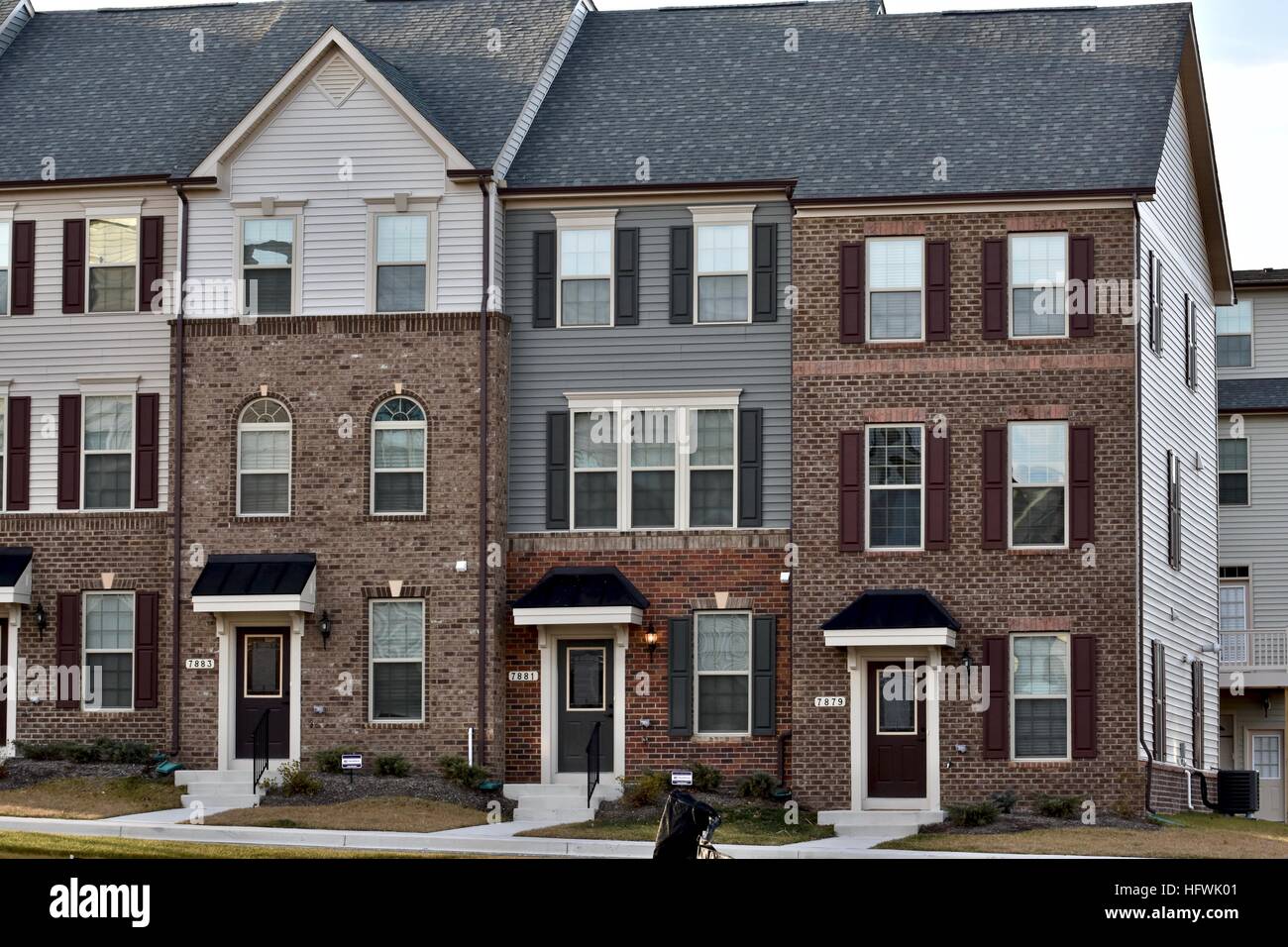 Executive Town Homes in corrispondenza di un nuovo sviluppo Foto Stock
