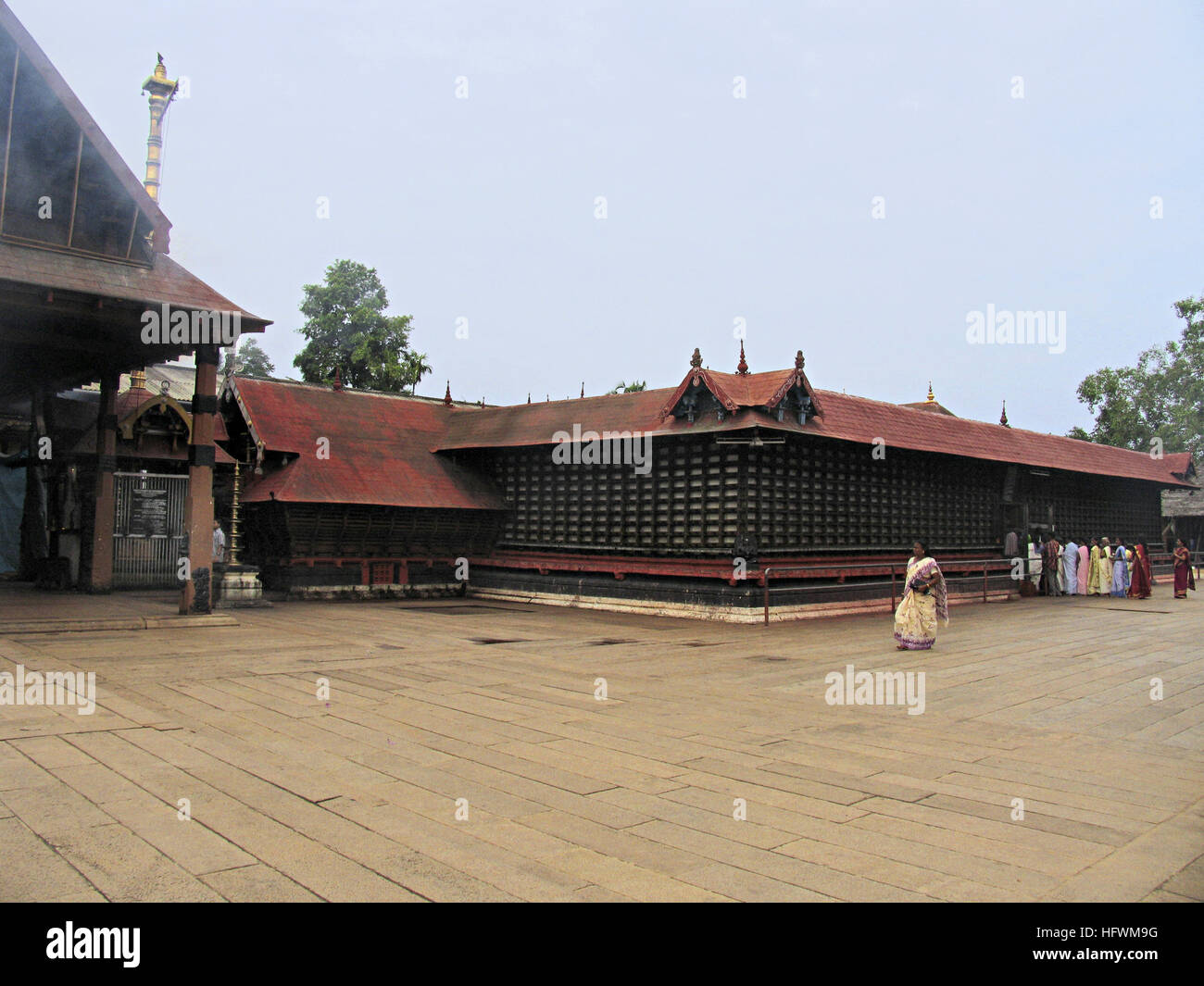 Una struttura in tempio composto, Shri Krishna temple, ambalpuram, Kerala Foto Stock