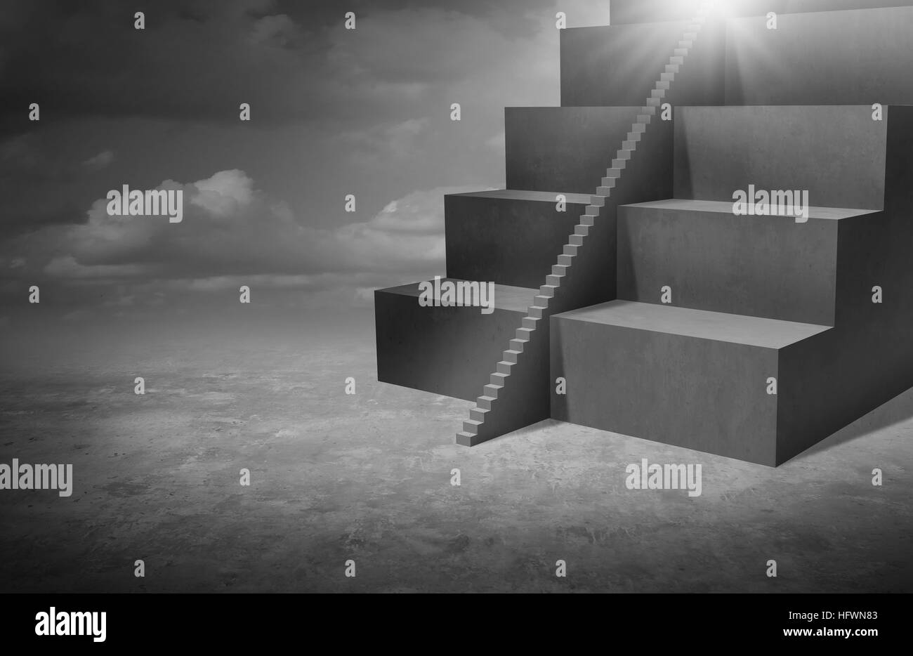 Opportunità per piccole e medie imprese e le soluzioni come grandi scale con piccole scale come un percorso di successo per le aziende di piccole dimensioni o singoli individui con 3D illustrat Foto Stock