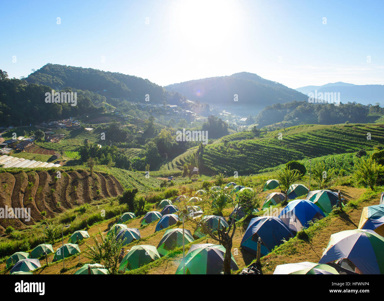 Tendopoli Foto Stock