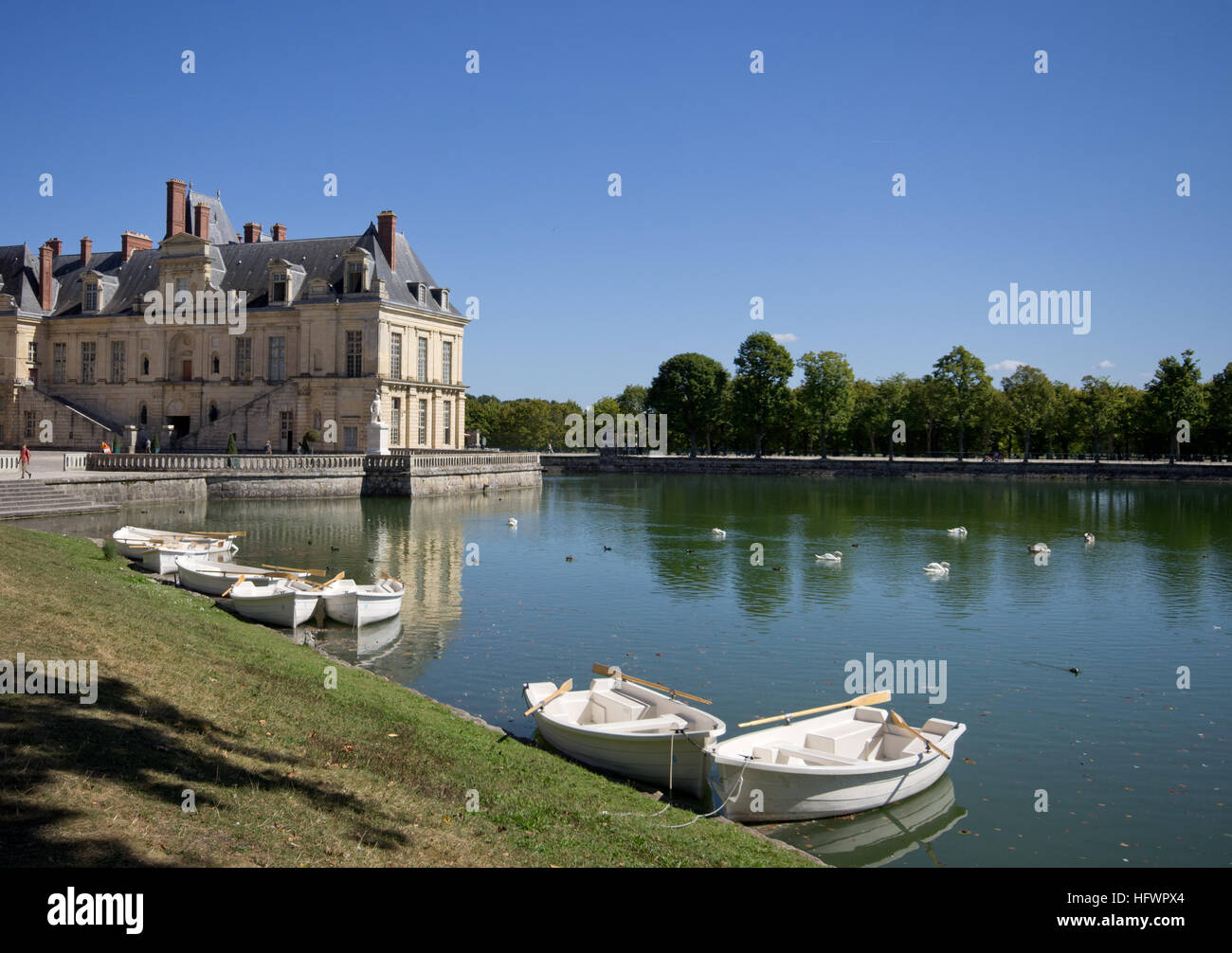 Palazzo Fontainebleau la carpa lago Foto Stock